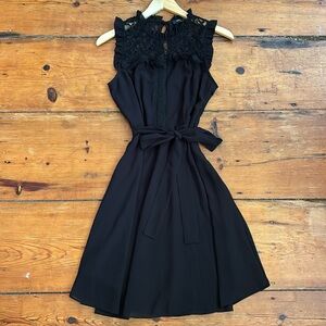 NWOT Romeo & Juliet Couture Black Sleeveless Lace Chiffon Mini Dress, size S